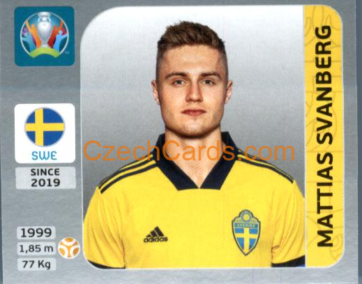 Mattias Svanberg 2020 Panini EURO Sticker Pearl Ed. #561