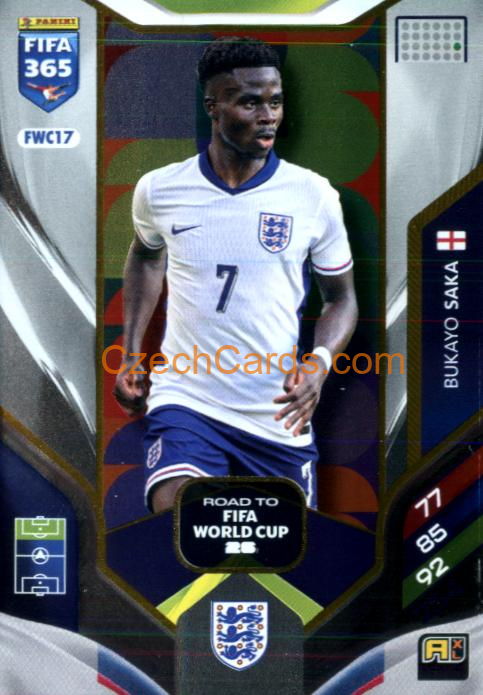 Bukayo Saka 2026 Panini Adrenalyn #FWC17
