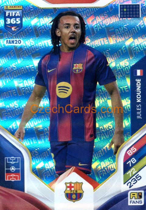 Jules Koundé 2026 Panini Adrenalyn #FAN20 Blue