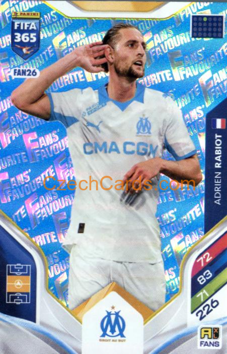 Adrien Rabiot 2026 Panini Adrenalyn #FAN26 Blue