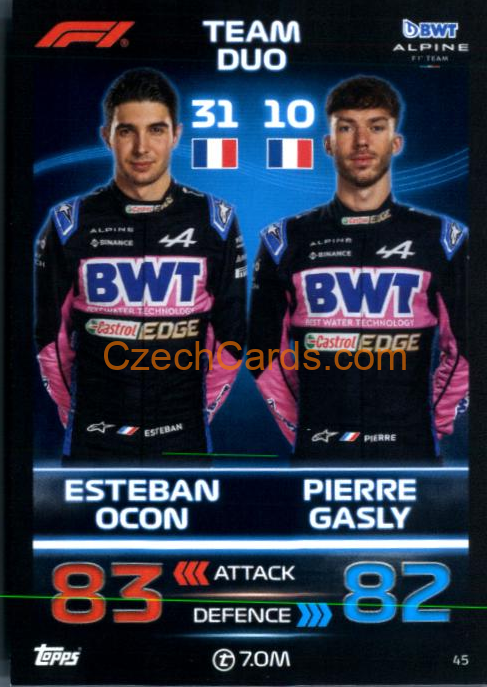 Esteban Ocon & Pierre Gasly 2023 Turbo Attax #45