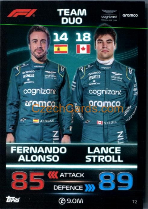 Fernando Alonso & Lance Stroll 2023 Turbo Attax #72