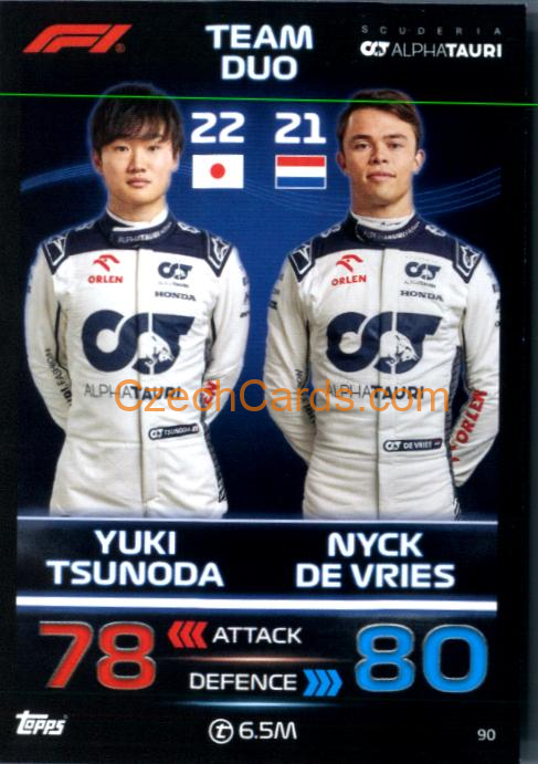 Yuki Tsunoda & Nyck de Vries 2023 Turbo Attax #90