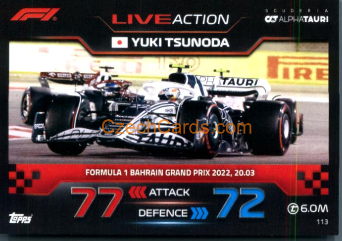 Yuki Tsunoda (Scuderia AlphaTauri) 2023 Turbo Attax #113