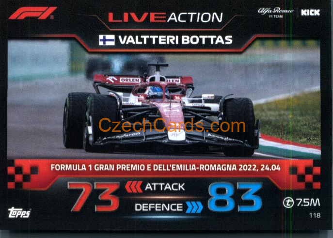 Valtteri Bottas (Alfa Romeo) 2023 Turbo Attax #118