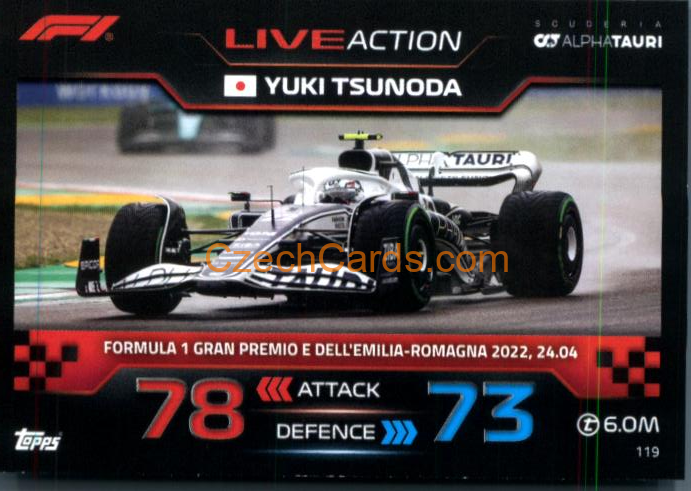 Yuki Tsunoda (Scuderia AlphaTauri) 2023 Turbo Attax #119