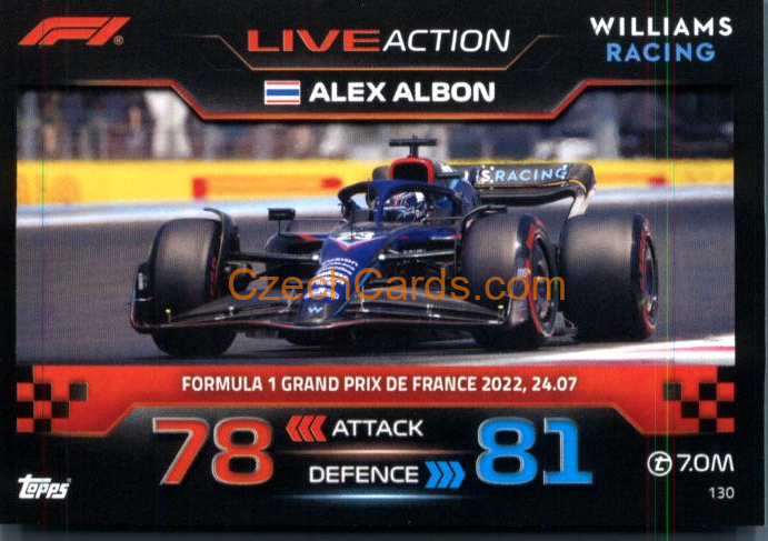 Alex Albon (Williams) 2023 Turbo Attax #130