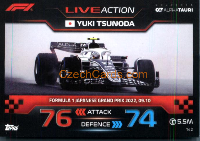 Yuki Tsunoda (Scuderia AlphaTauri) 2023 Turbo Attax #142