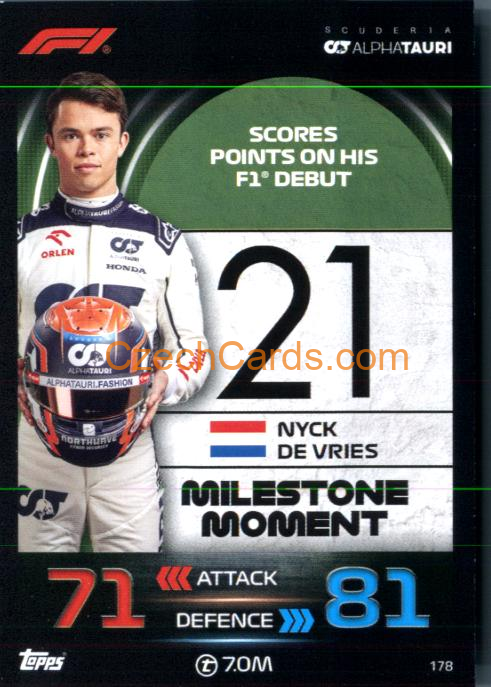 Nyck de Vries (Scuderia AlphaTauri) 2023 Turbo Attax #178