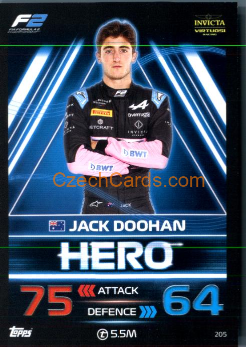 Jack Doohan (Invicta Virtuosi Racing) 2023 Turbo Attax #205