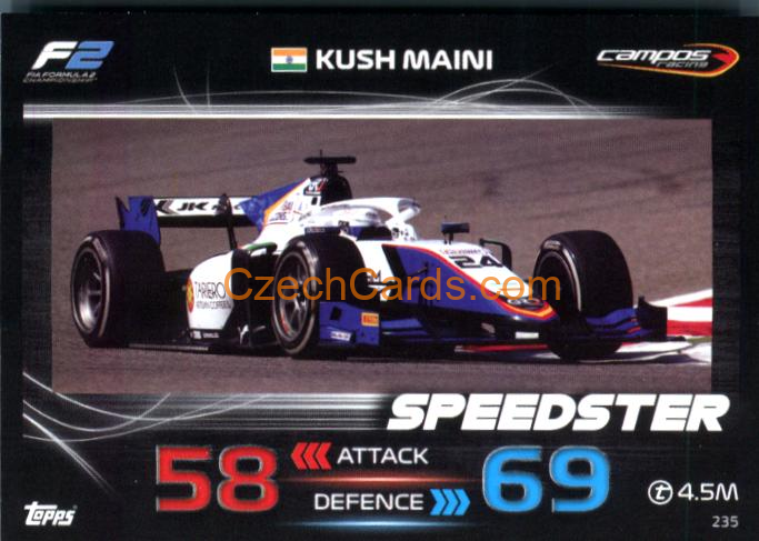 Kush Maini (Campos Racing) 2023 Turbo Attax #235
