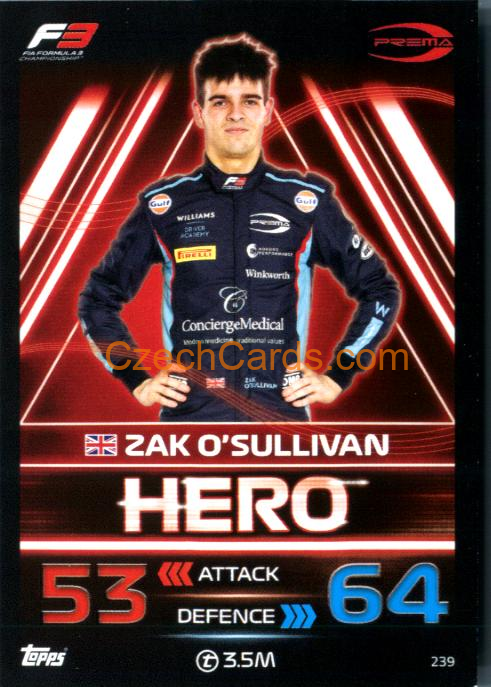 Zak O’Sullivan (PREMA Racing) 2023 Turbo Attax #239