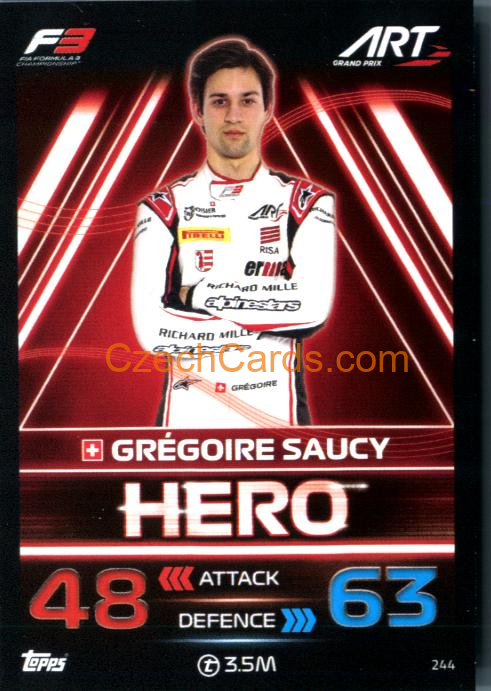 Grégoire Saucy (ART Grand Prix) 2023 Turbo Attax #244