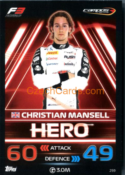Christian Mansell (Campos Racing) 2023 Turbo Attax #259