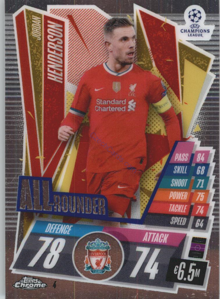 Jordan Henderson Match Attax Chrome CL 2020/21 #4