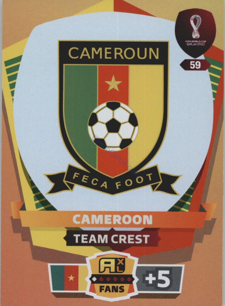 Team Crest Cameroon 2022 Panini World Cup Adrenalyn #59