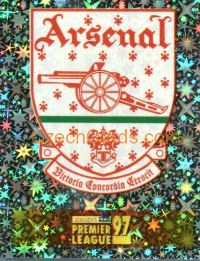 Club Emblem Arsenal 1997 Merlin EPL Sticker #2 foil
