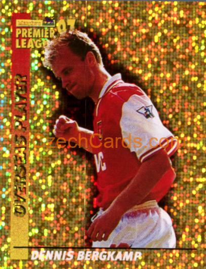 Dennis Bergkamp 1997 Merlin EPL Sticker #27 gold 
