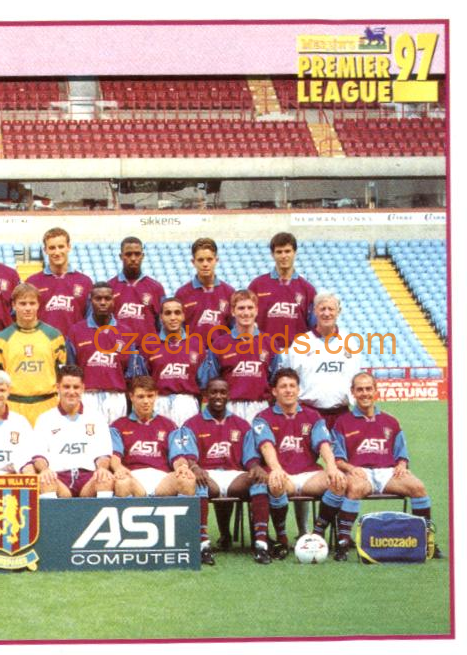 Team Photo Aston Villa (2/2) 1997 Merlin EPL Sticker #32