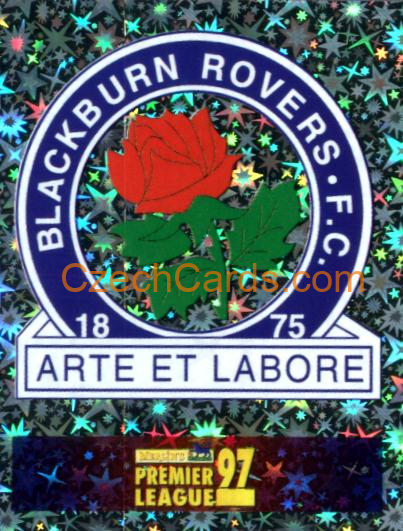 Club Emblem Blackburn Rovers 1997 Merlin EPL Sticker #54 foil