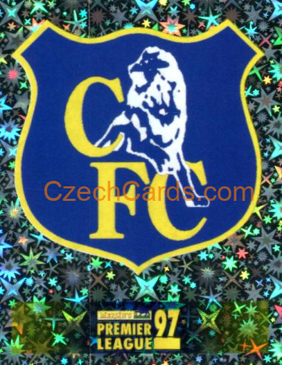 Club Emblem Chelsea 1997 Merlin EPL Sticker #80 foil