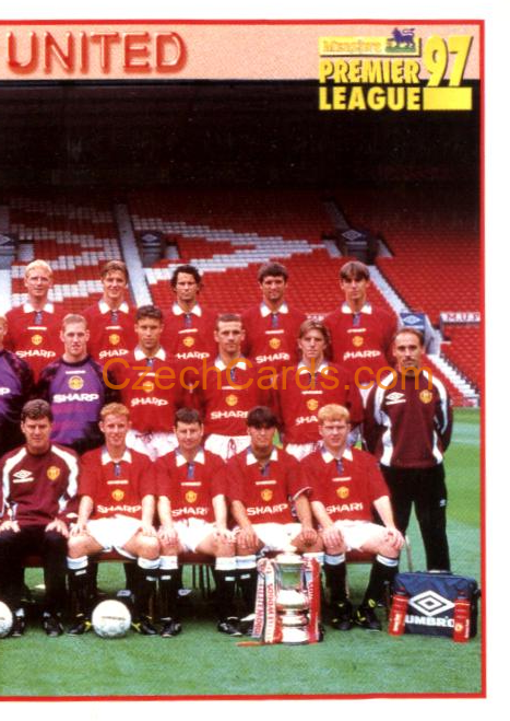 Team Photo Manchester United (2/2) 1997 Merlin EPL Sticker #282