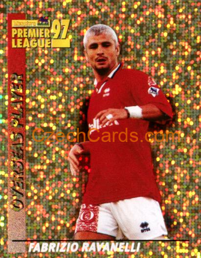Fabrizio Ravanelli 1997 Merlin EPL Sticker #329 gold