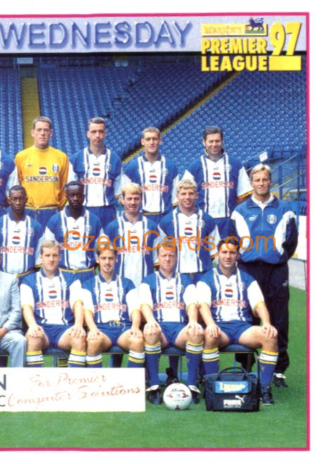 Team Photo Sheffield Wednesday (2/2) 1997 Merlin EPL Sticker #386