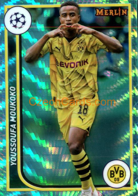 Youssofa Moukoko 2023/24 Merlin Chrome Green parallel #24