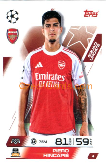 Piero Hincapie 2025/26 Match Attax Extra #4