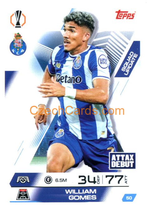 William Gomes 2025/26 Match Attax Extra #50