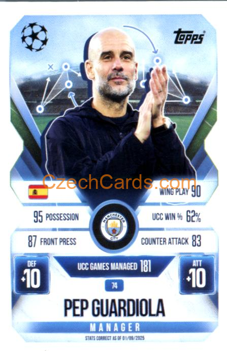 Pep Guardiola 2025/26 Match Attax Extra #74