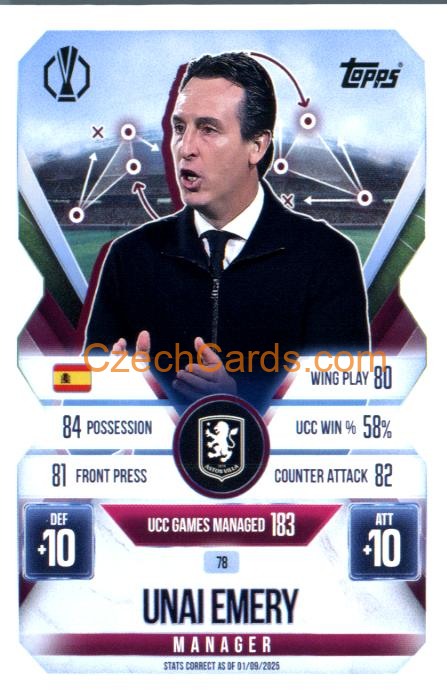 Unai Emery 2025/26 Match Attax Extra #78