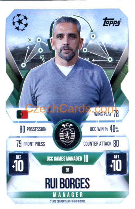 Rui Borges 2025/26 Match Attax Extra #91