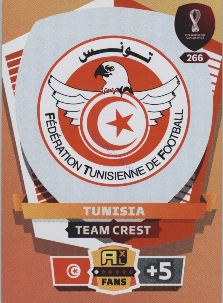 Team Crest Tunisia 2022 Panini World Cup Adrenalyn #266