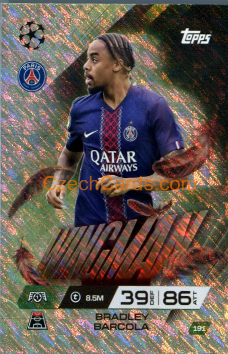 Bradley Barcola 2025/26 Match Attax Extra Wingman #191