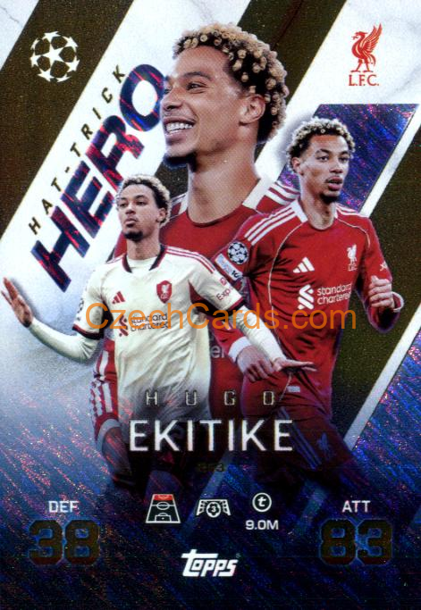Hugo Ekitike 2025/26 Match Attax Extra Hat-Trick Hero #253