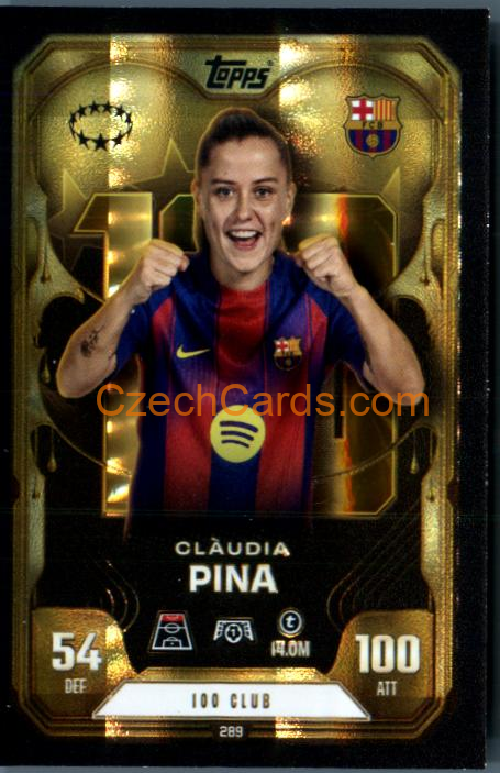 Claudia Pina 2025/26 Match Attax Extra 100 Club #289