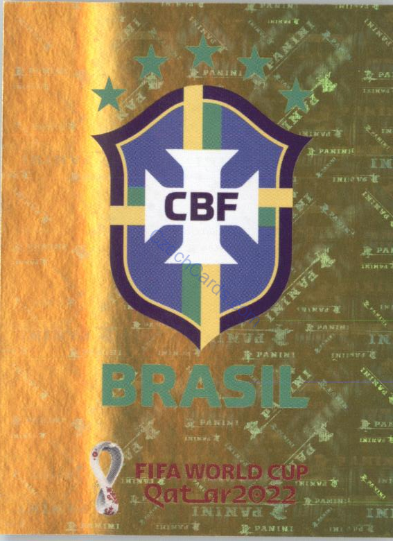 Team Logo Brazil 2022 Panini WC Qatar Sticker Foil #BRA 1