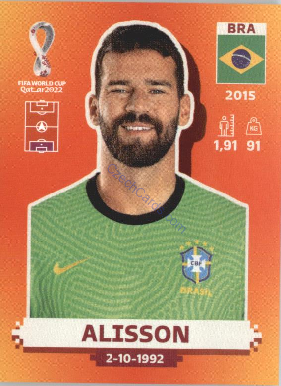 Alisson 2022 Panini WC Qatar Sticker #BRA 2