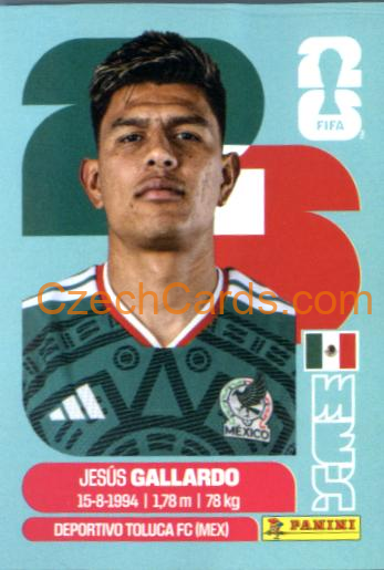 Jesus Gallardo 2026 Panini World Cup Sticker #MEX6