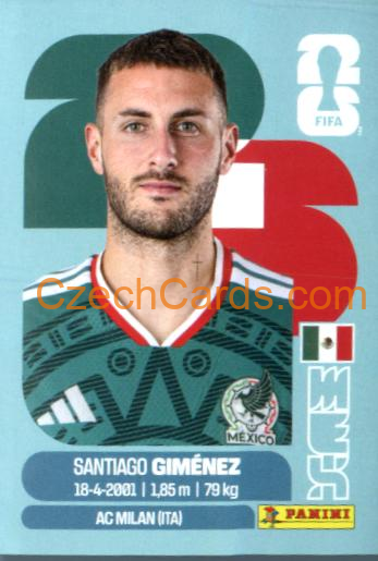 Santiago Giménez 2026 Panini World Cup Sticker #MEX16