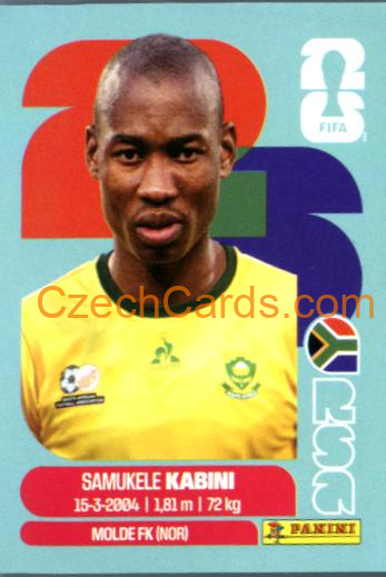 Samukele Kabini 2026 Panini World Cup Sticker #RSA5