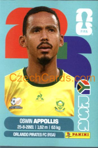Oswin Appollis 2026 Panini World Cup Sticker #RSA20