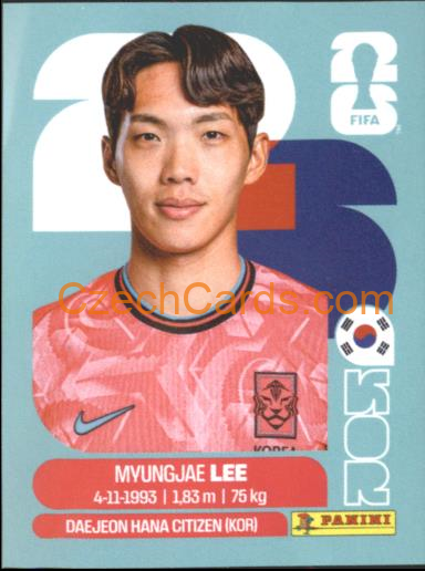 Myung-jae Lee 2026 Panini World Cup Sticker #KOR9