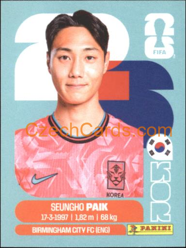 Seung-ho Paik 2026 Panini World Cup Sticker #KOR14