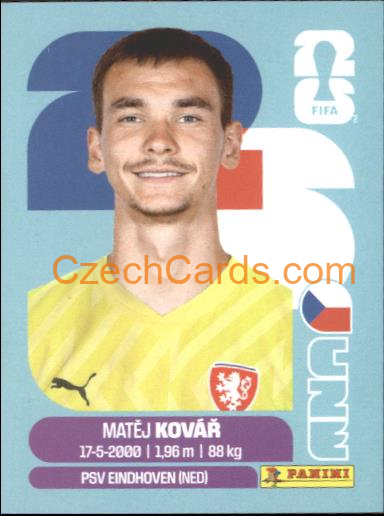 Matej Kovar 2026 Panini World Cup Sticker #CZE2