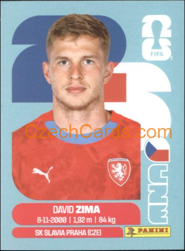 David Zima 2026 Panini World Cup Sticker #CZE8