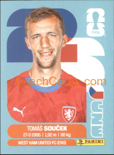 Tomas Soucek 2026 Panini World Cup Sticker #CZE12
