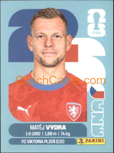 Matej Vydra 2026 Panini World Cup Sticker #CZE15